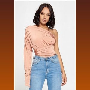 Multiway Off Shoulder Long Sleeve Bodysuit Top